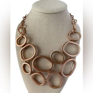 Bronze geometric statement necklace!